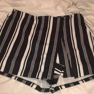 Black & White Striped Skort